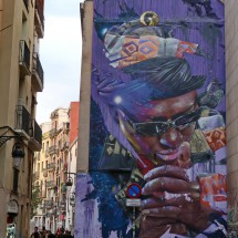 Mural in the old town of Barcelona